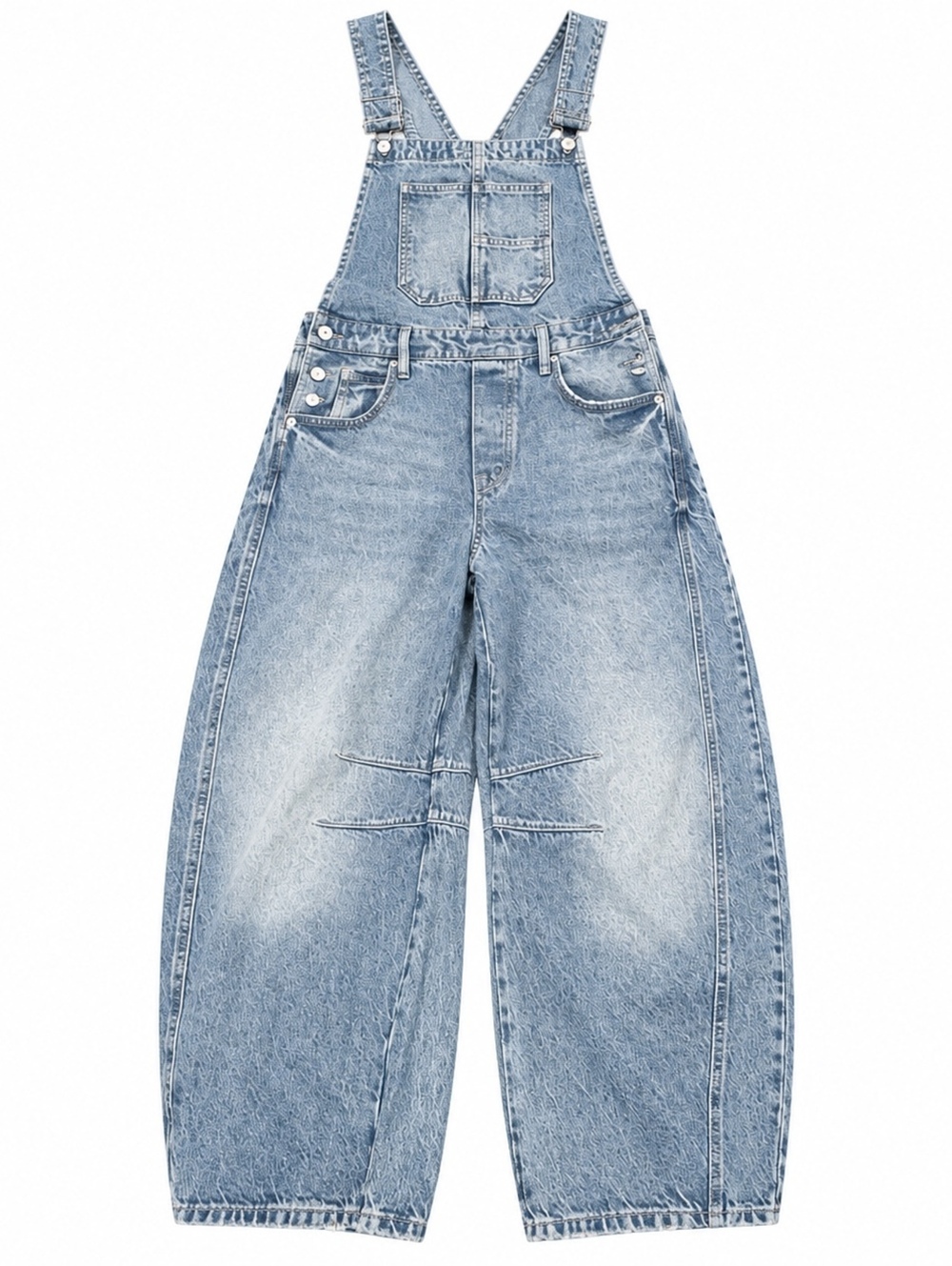 We The Free Good Luck Barrel-Leg Denim Overalls